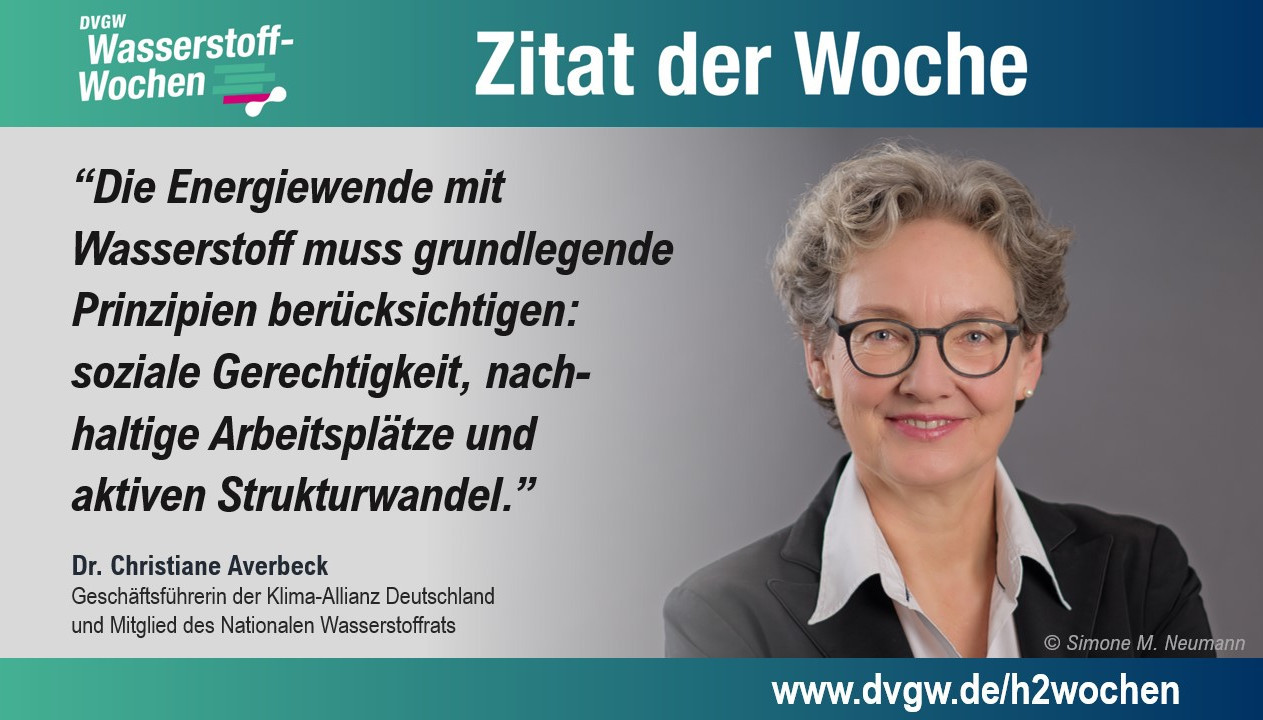 Porträt Dr. Averbeck: "Die Energiewende mit Wasserstoff muss grundlegende Prinzipien berücksichtigen: soziale Gerechtigkeit, nachhaltige Arbeitsplätze und aktiven Strukturwandel."